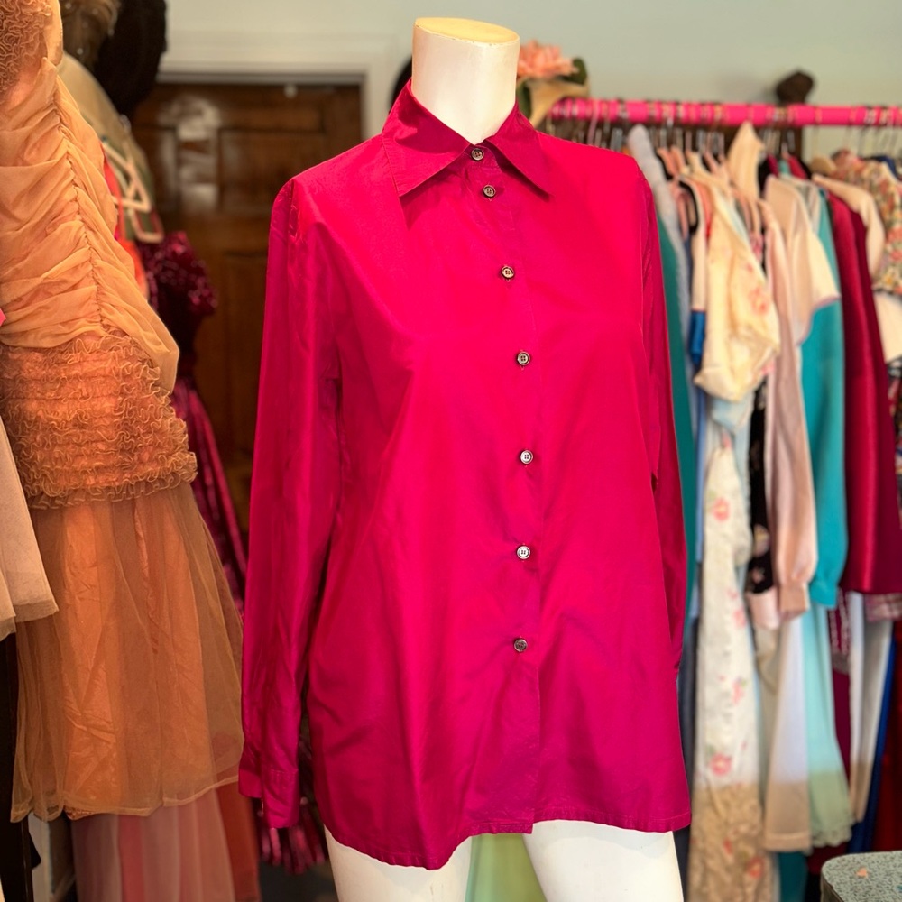 Raspberry Silk Celine Button Down - image 1